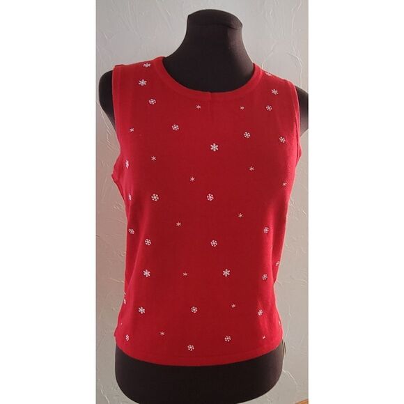 Christopher & Banks Christmas/Winter snowflake tank top - Picture 1 of 3